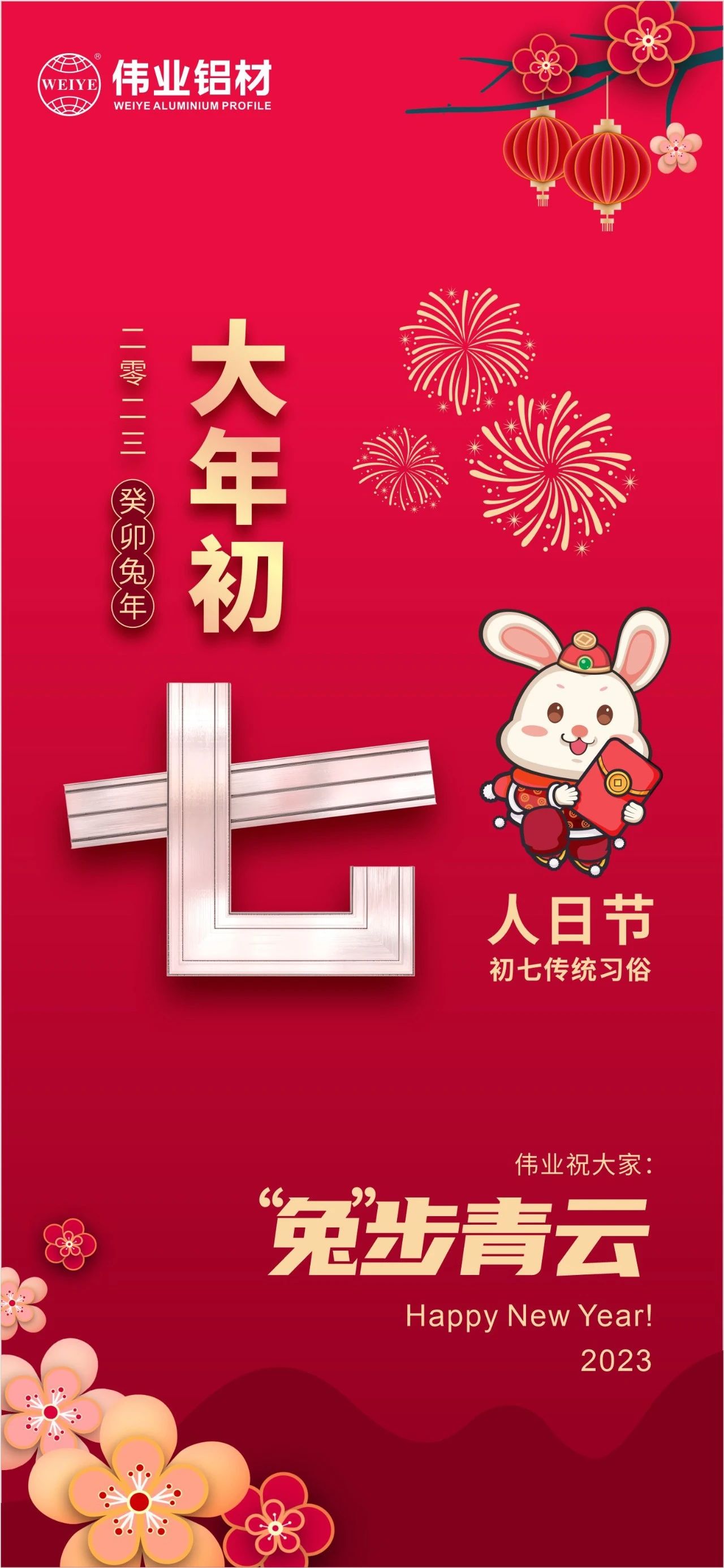 大年初七·人日节｜伟业祝您“兔”步青云！